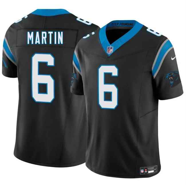 Men's Carolina Panthers #6 Sam Martin Black 2025 F.U.S.E. Vapor Limited Stitched Football Jersey